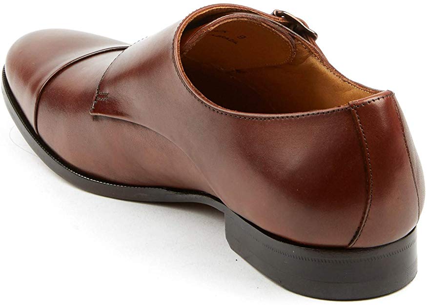 Pair Of Kings The Jack Brandy Leather Monk Casual Strap Buckle Dress Shoes
