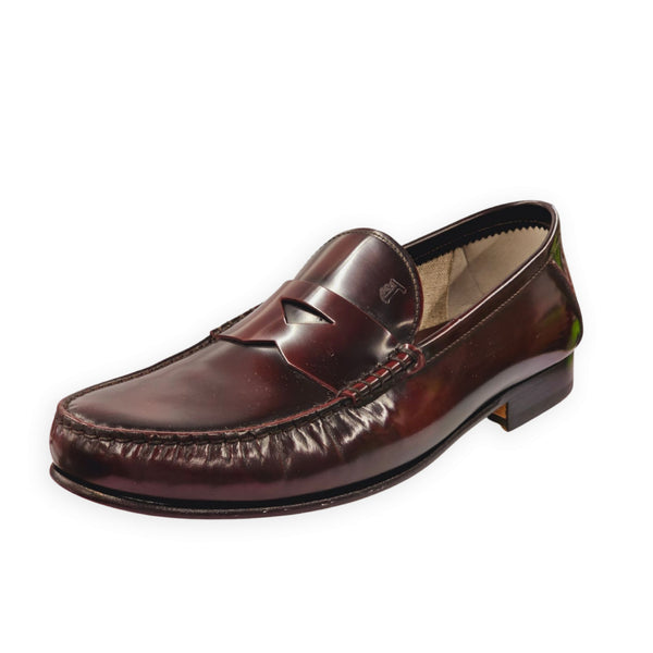 Tod's Leather Burgundy Leather Moccasin Elegant Leather Lining Loafers