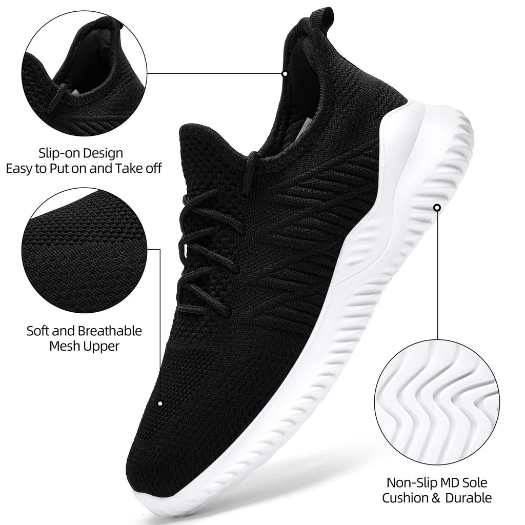 Slow Man Womens Walking Tennis Shoes Fashion Slip on Comfortable Lightweight Memory Foam Athletic Casual Sneakers for Running Gym Workout Nurse