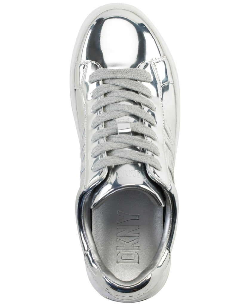 DKNY Abeni Silver Fashion Casual Everyday Lace Up Platform Comfortable Sneakers 7