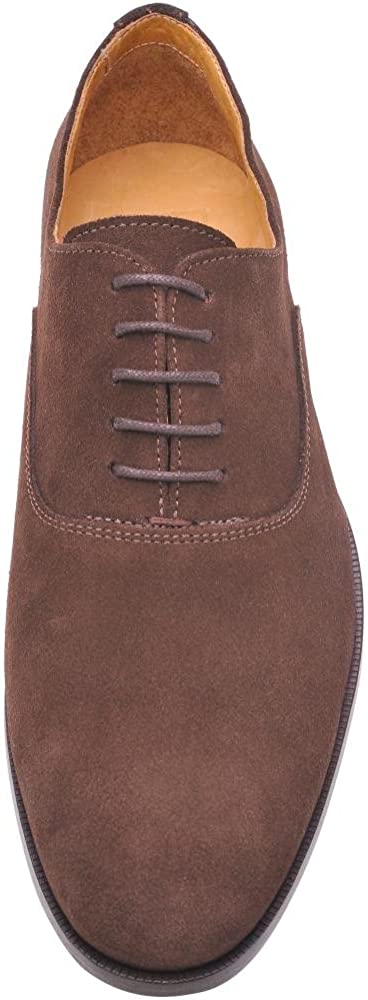 PAIR OF KINGS THE DEUCE CLASSIC MEN'S SUEDE BROWN PLAIN TOE DRESS OXFORD SHOES