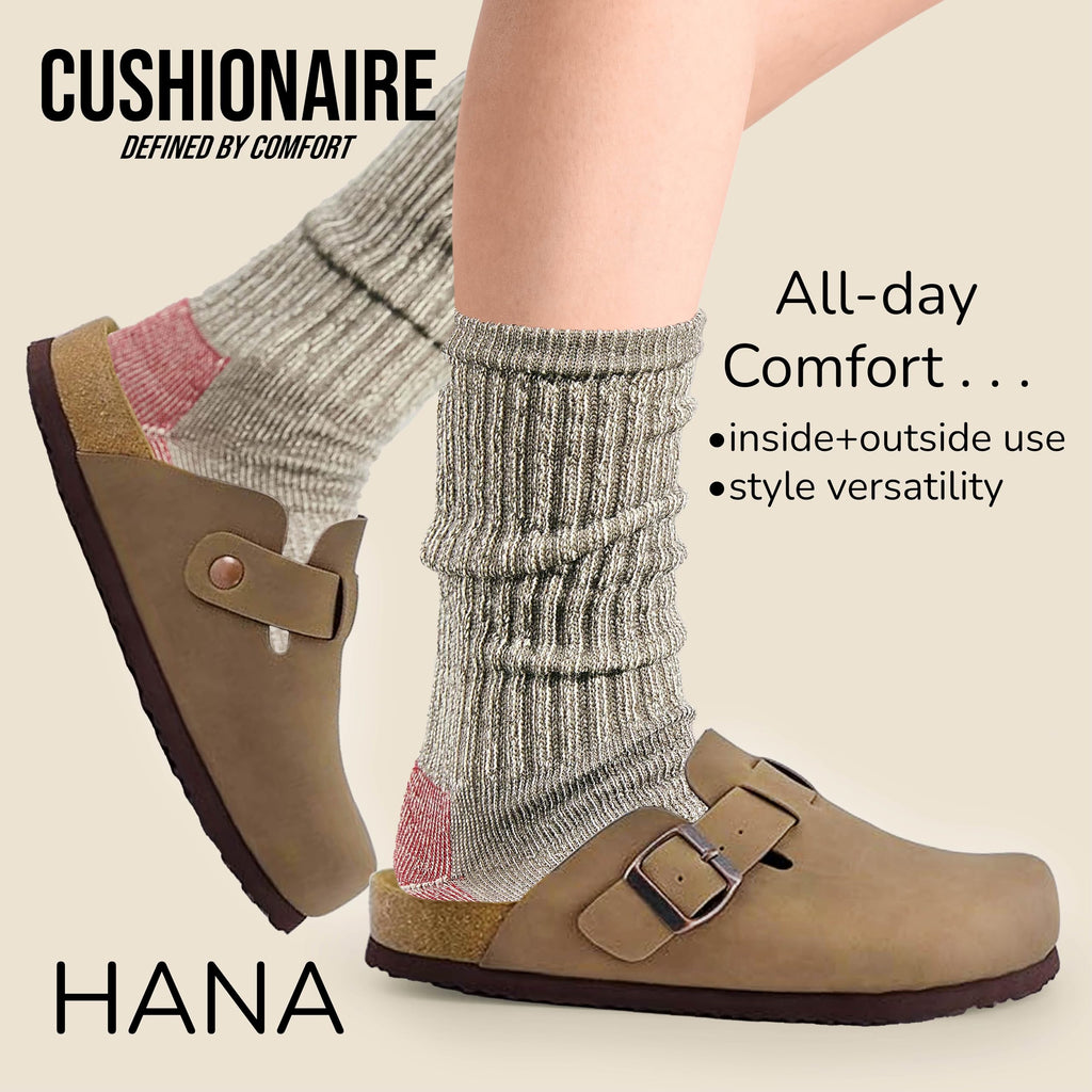 CUSHIONAIRE Hana Womens Clogs Comfortable Vegan Suede Clogs for Women
