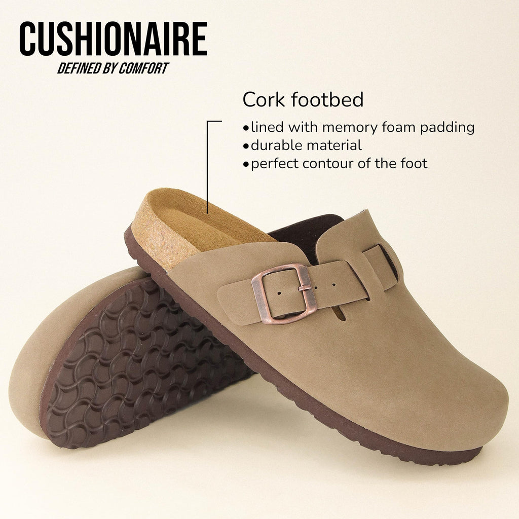 CUSHIONAIRE Hana Womens Clogs Comfortable Vegan Suede Clogs for Women