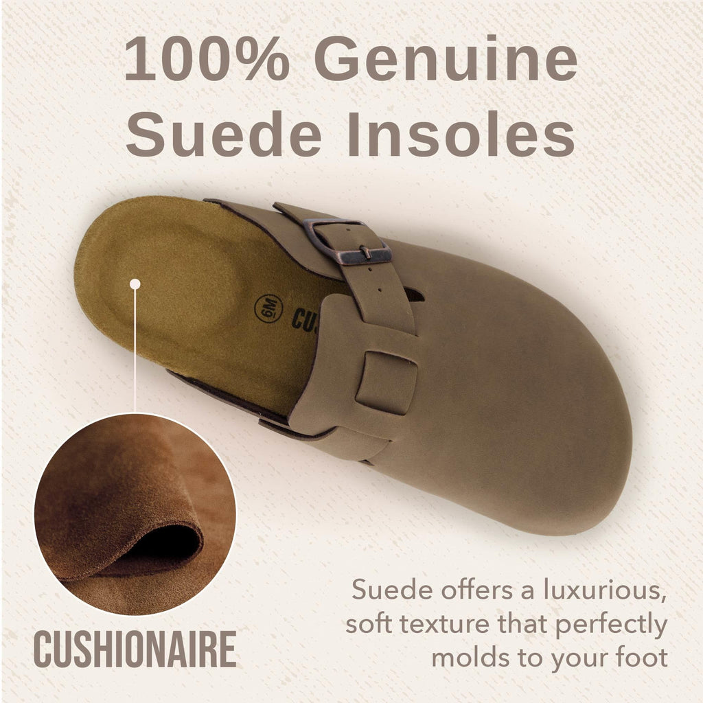 CUSHIONAIRE Hana Womens Clogs Comfortable Vegan Suede Clogs for Women