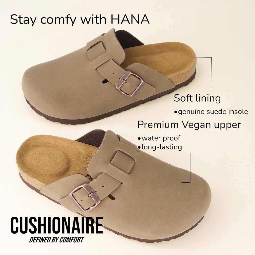 CUSHIONAIRE Hana Womens Clogs Comfortable Vegan Suede Clogs for Women