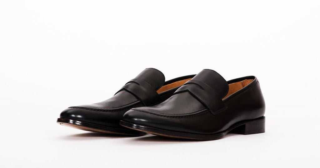 KK Pair Of Kings Mens Shoes Elegant Rush Black Leather Upper Slip On Dress Shoes Loafers